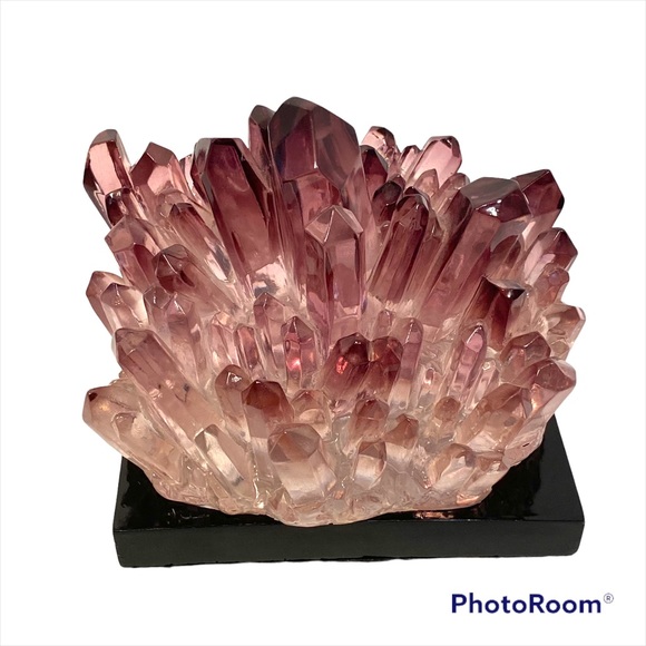 Faux Crystal Cluster Epoxy Large Display Decor Purple Clear Resin Geode amethyst - Picture 2 of 5